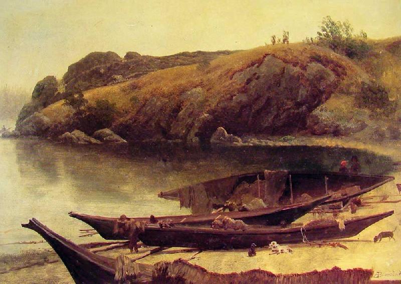 Albert Bierstadt Canoes